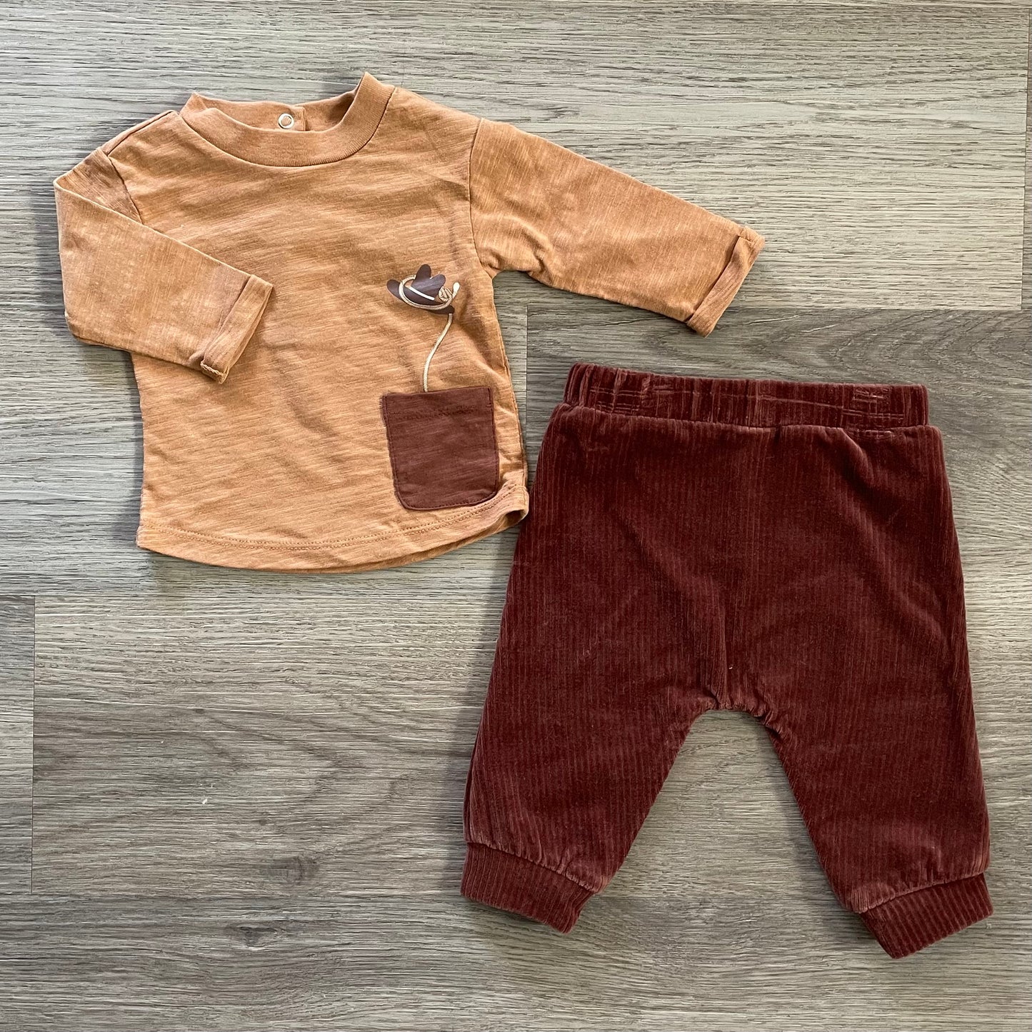 Western Cowboy Hat Pocket Pant Set