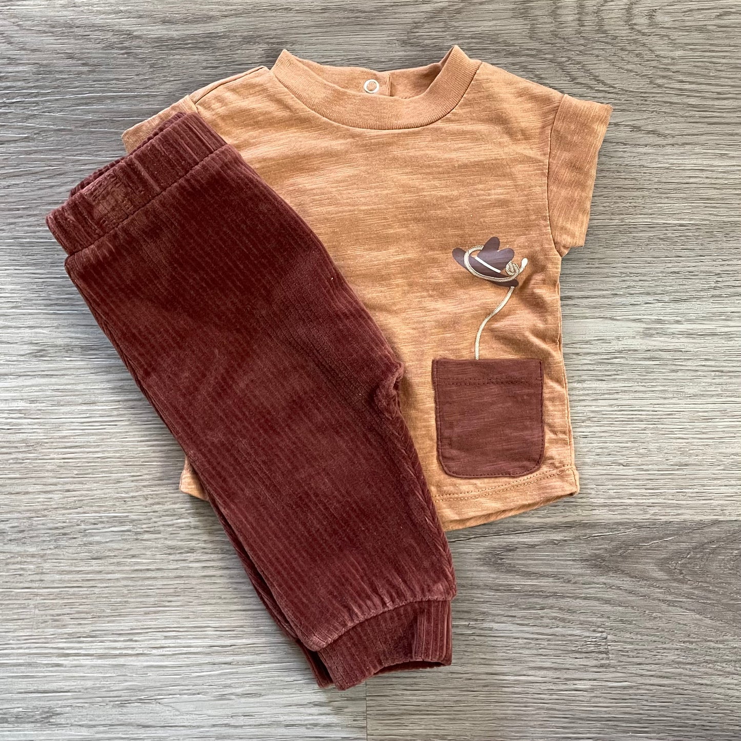 Western Cowboy Hat Pocket Pant Set