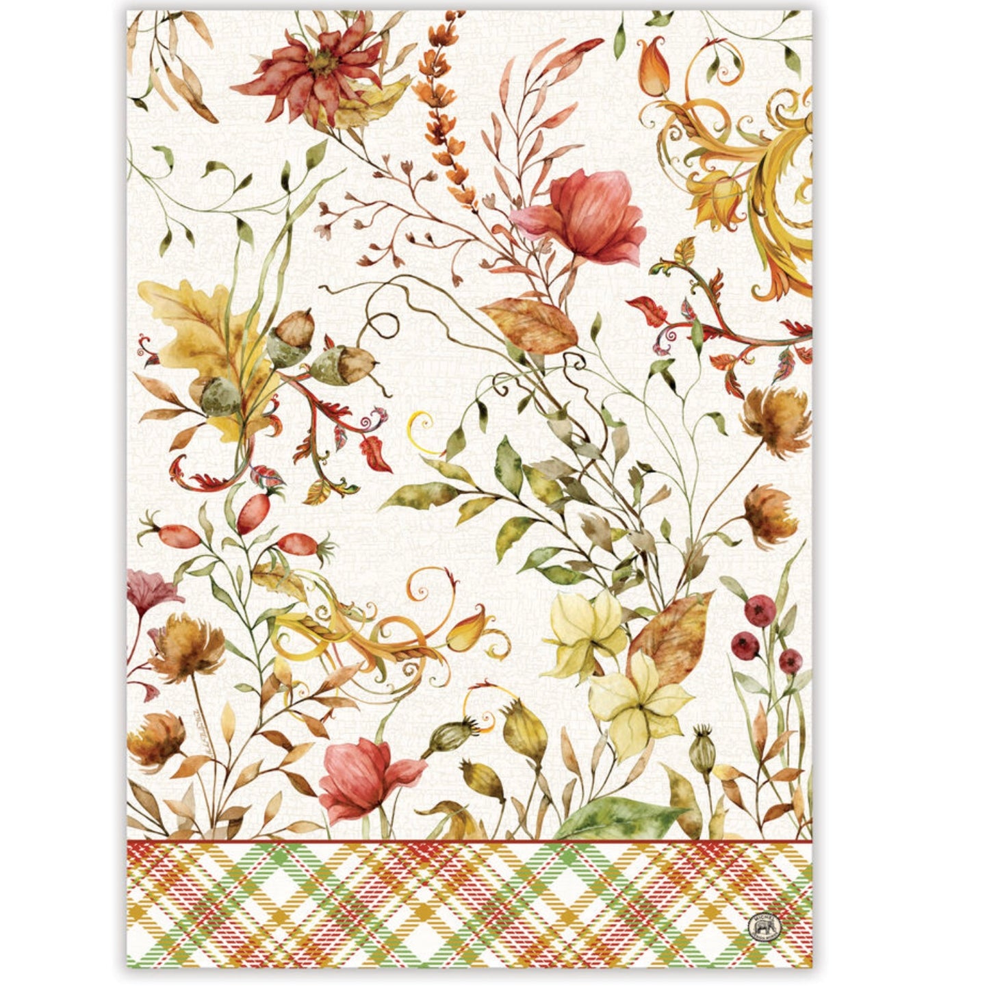 Fall Leaves & Flowers Kitchen Dish Towel